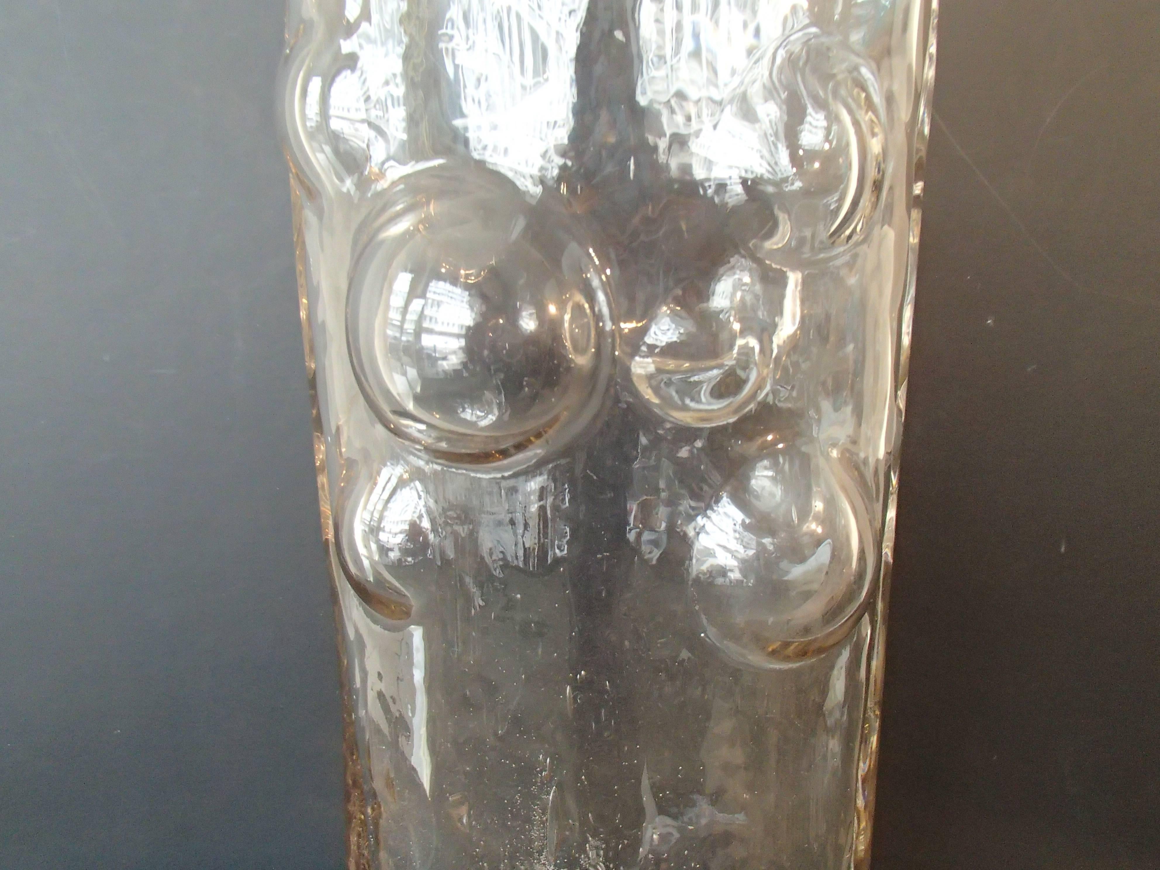 Midcentury Pale Rose Huge Bubble Vase For Sale 2