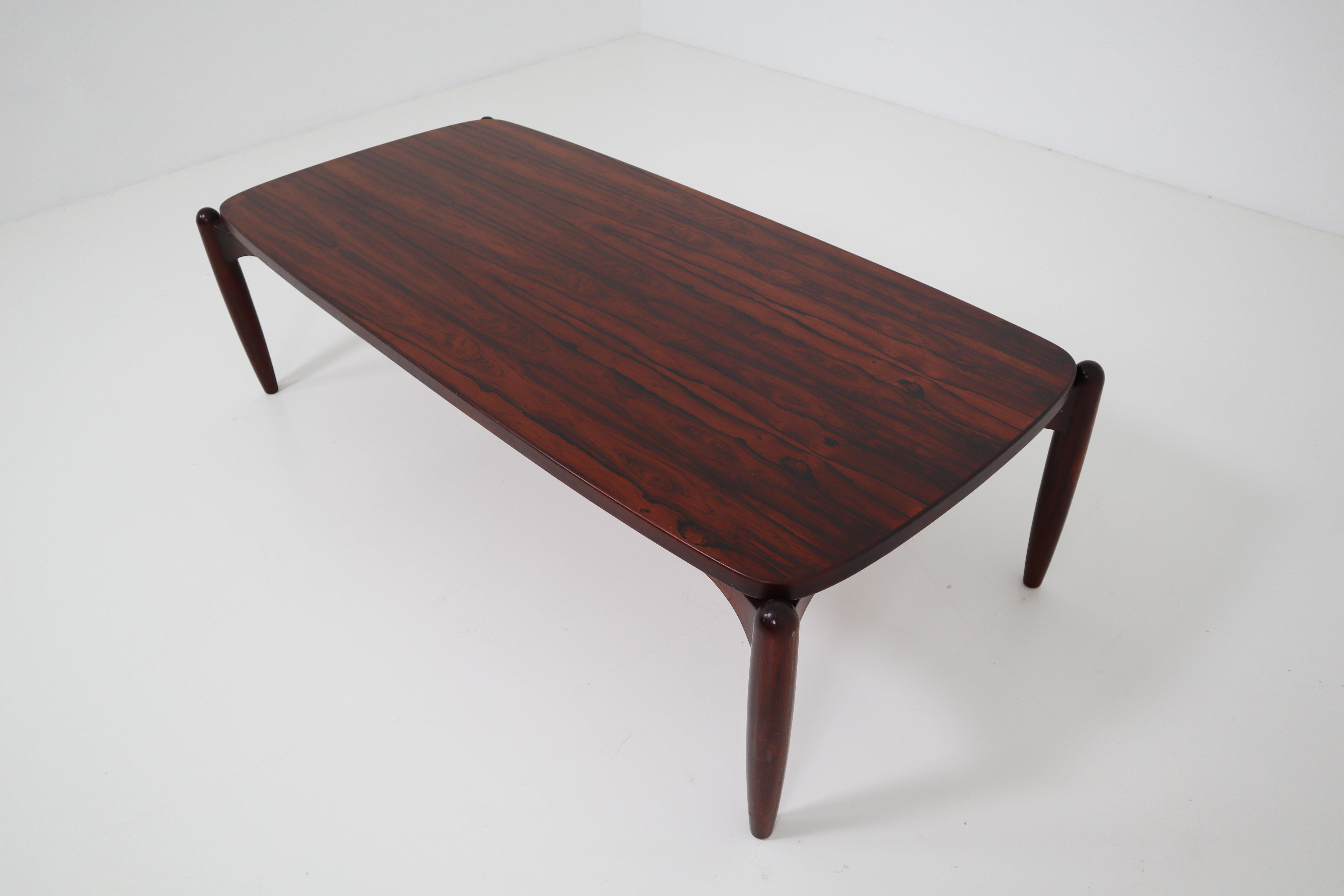 Mid-Century Modern Midcentury Palisander Coffee-Cocktail Table Designed in Italy, 1970