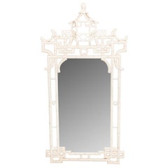 Midcentury Palm Beach Regency Faux Bamboo Mirror