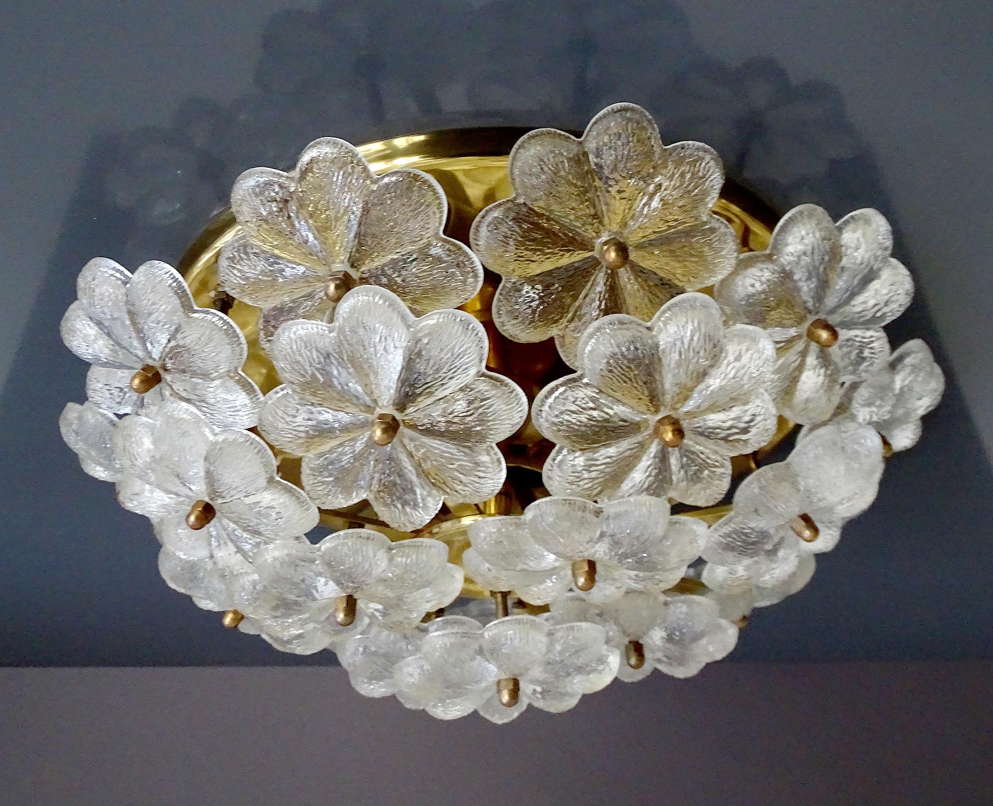  Palme Sconce Flush Light, Glass Flowers, 1960s  For Sale 6