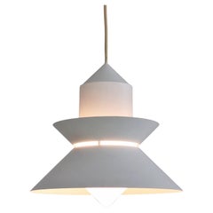 Midcentury Pandant Lampe Nordischer Stil in Metall und Glas von Glashütte Limburg 80s