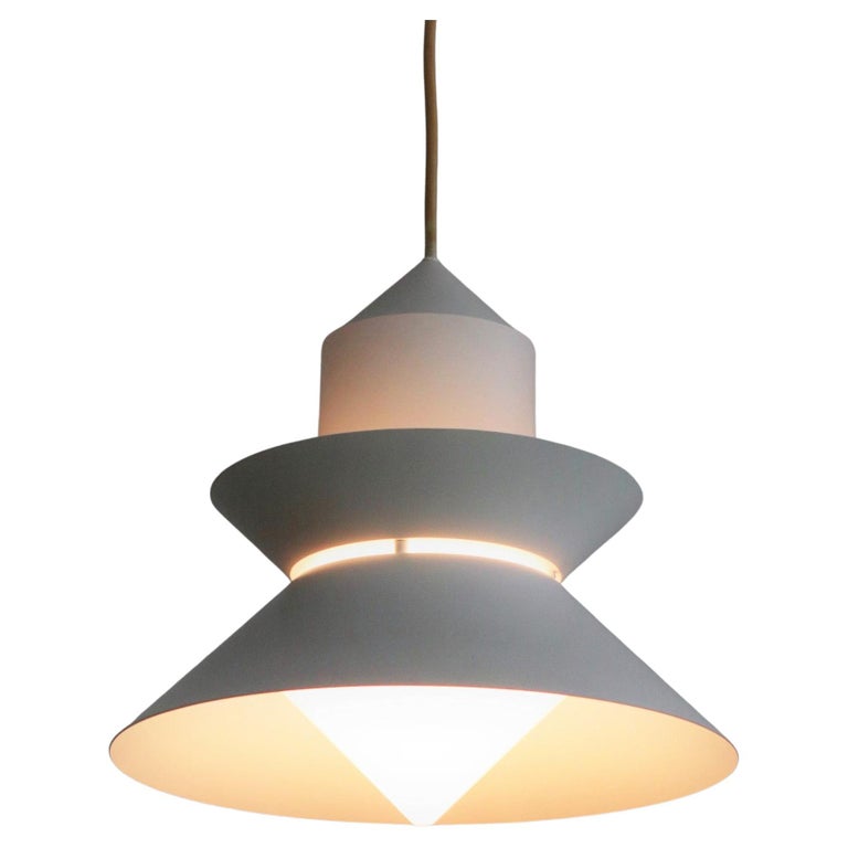 Midcentury Pandant Lamp Nordic Style in Metal and Glass by Glashütte