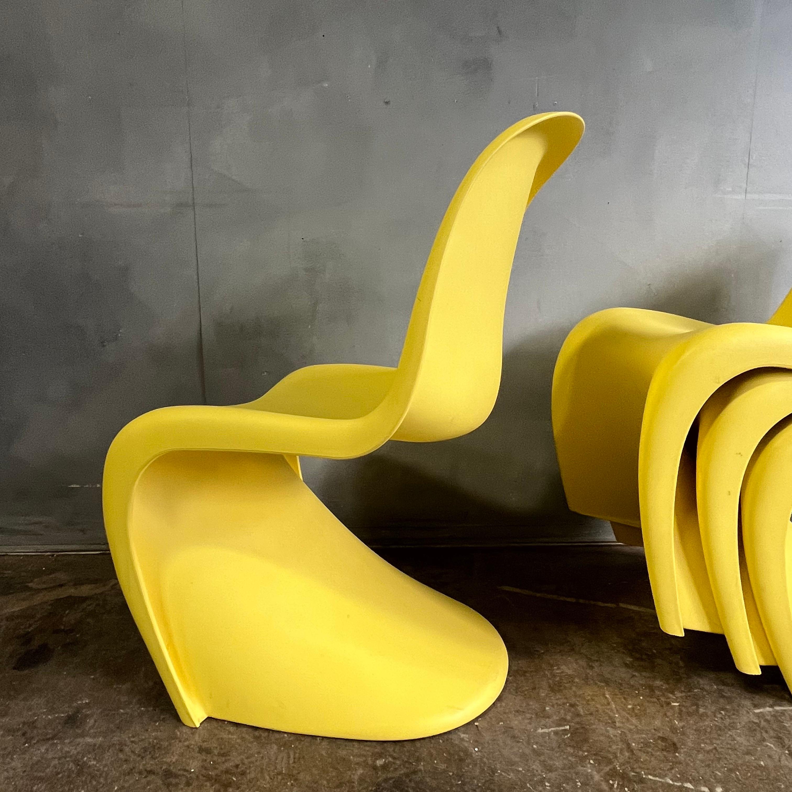 20th Century Mid-Century Panton Chairs for Vitra in Rare Yellow