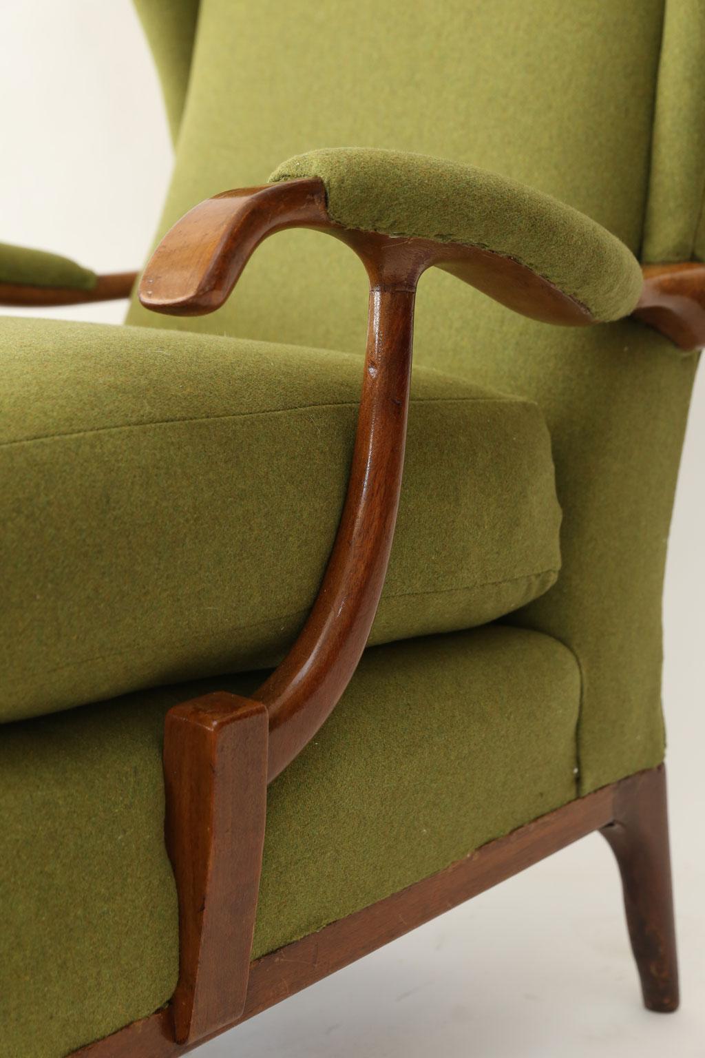 Wool Midcentury Paolo Buffa Lounge Chair
