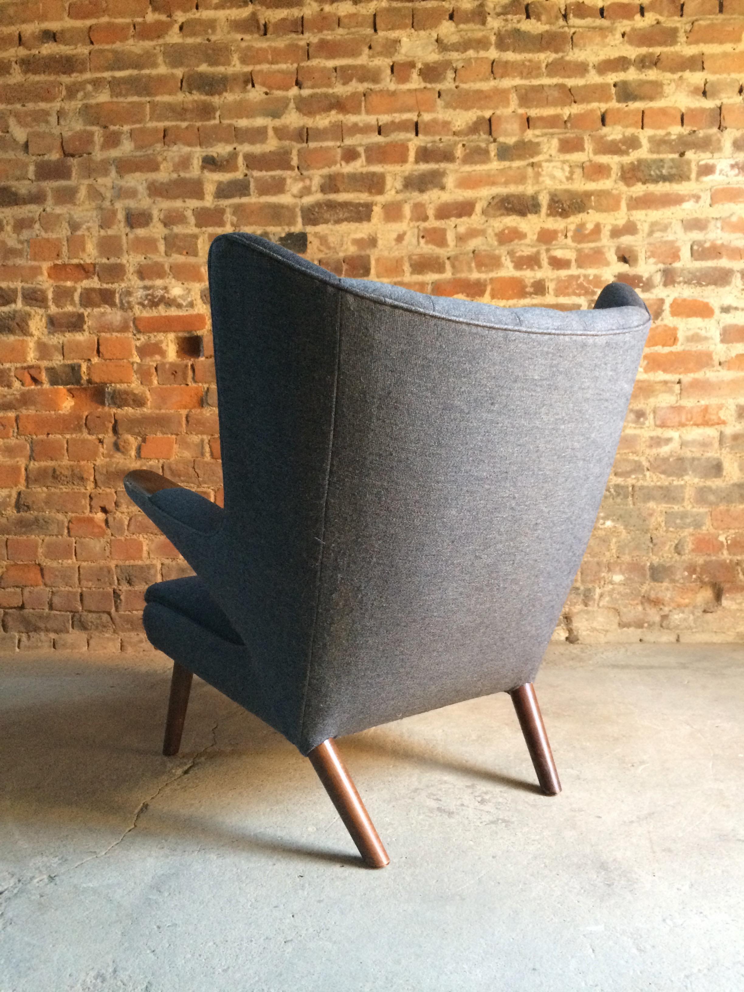 Wool Midcentury Papa Bear Lounge Chair by Hans J Wegner for AP Stolen Danish, 1960s