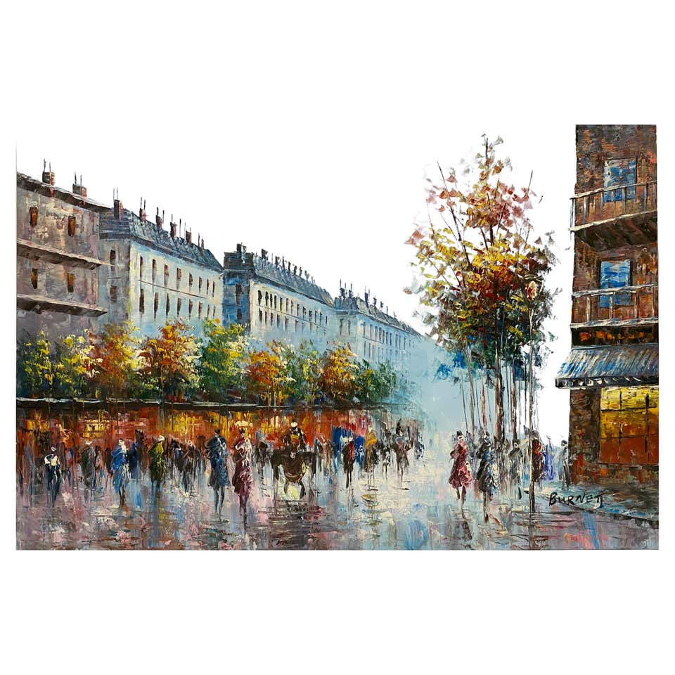 Antonio DeVity Original Oil on Canvas Paris Street Scene, Signed at ...