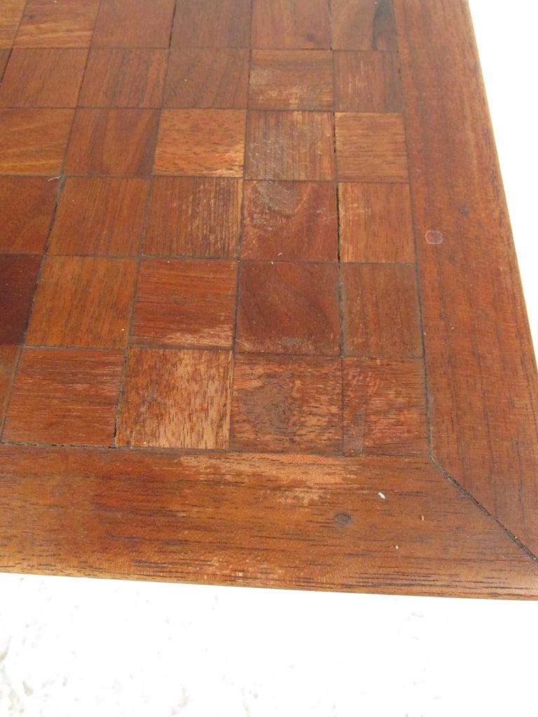 Midcentury Parquet Coffee Table in the Style of Milo Baughman For Sale 5