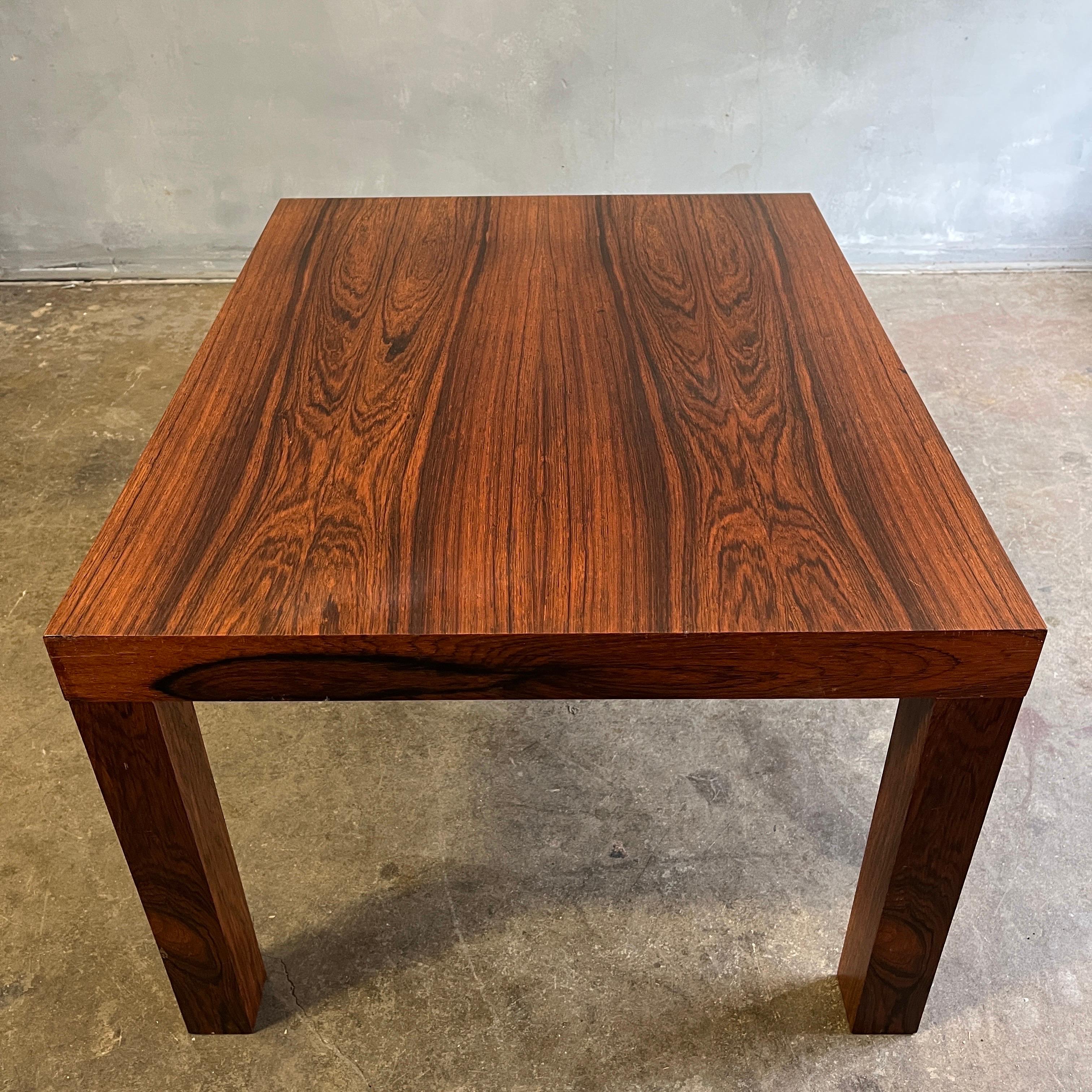 Rosewood Midcentury Parsons Small Coffee or End Table For Sale