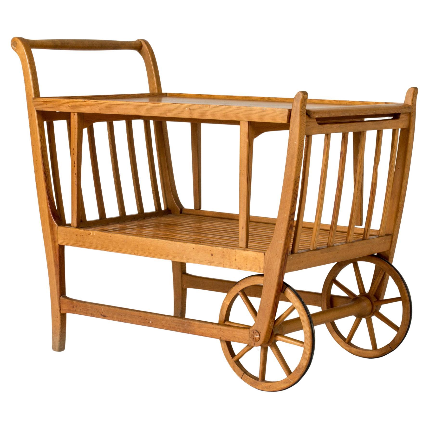 Midcentury "Party Cart" serving cart by Carl Malmsten, Sweden, 1940s For Sale