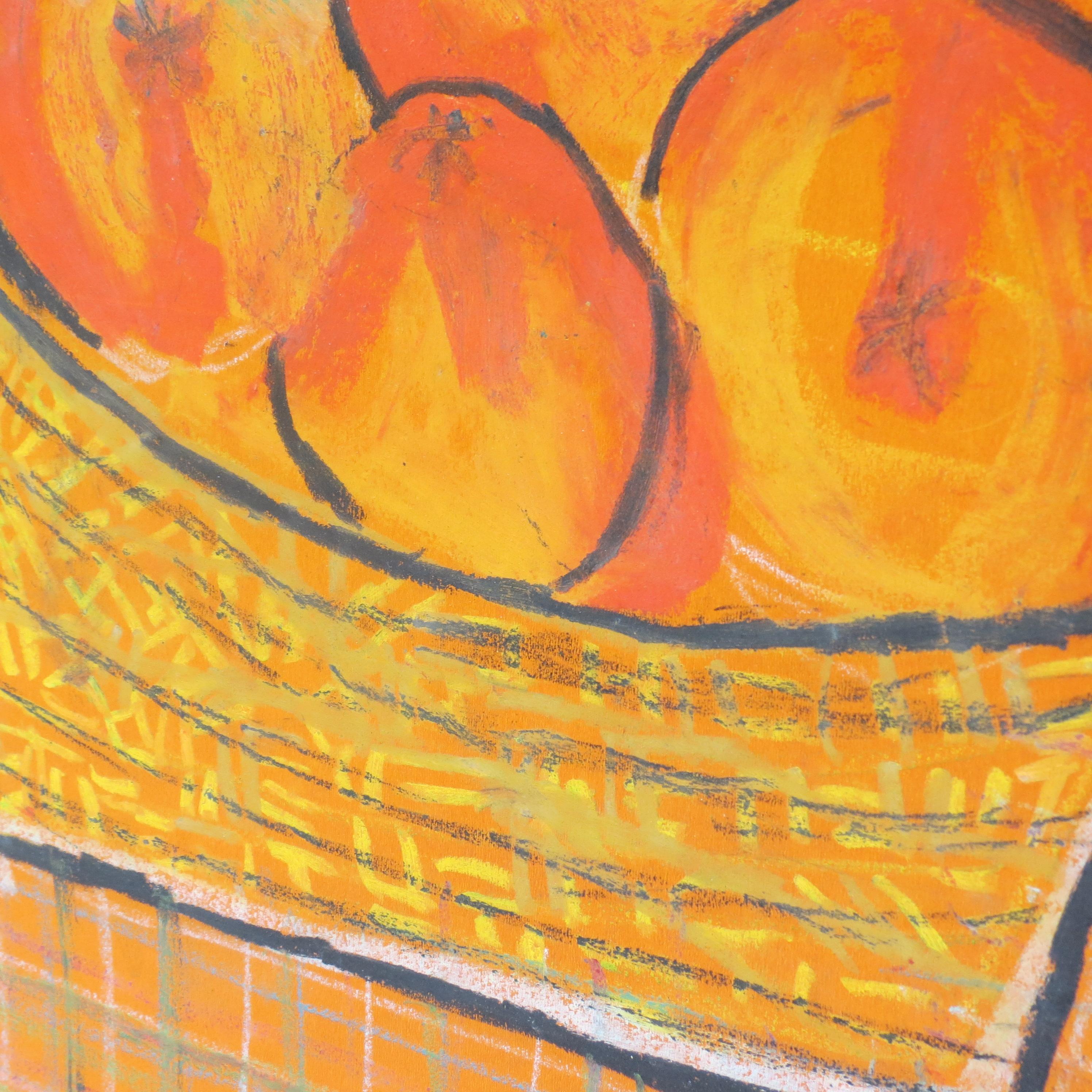 Original midcentury painting of a bowl of oranges by Jacobo. Pastel, crayon and acrylic paint on board with original frame with silk surround and gilt frame. Signed Jacobo, 1964.

Measures: 86 cm x 72 cm tall 2.5 cm deep.


   