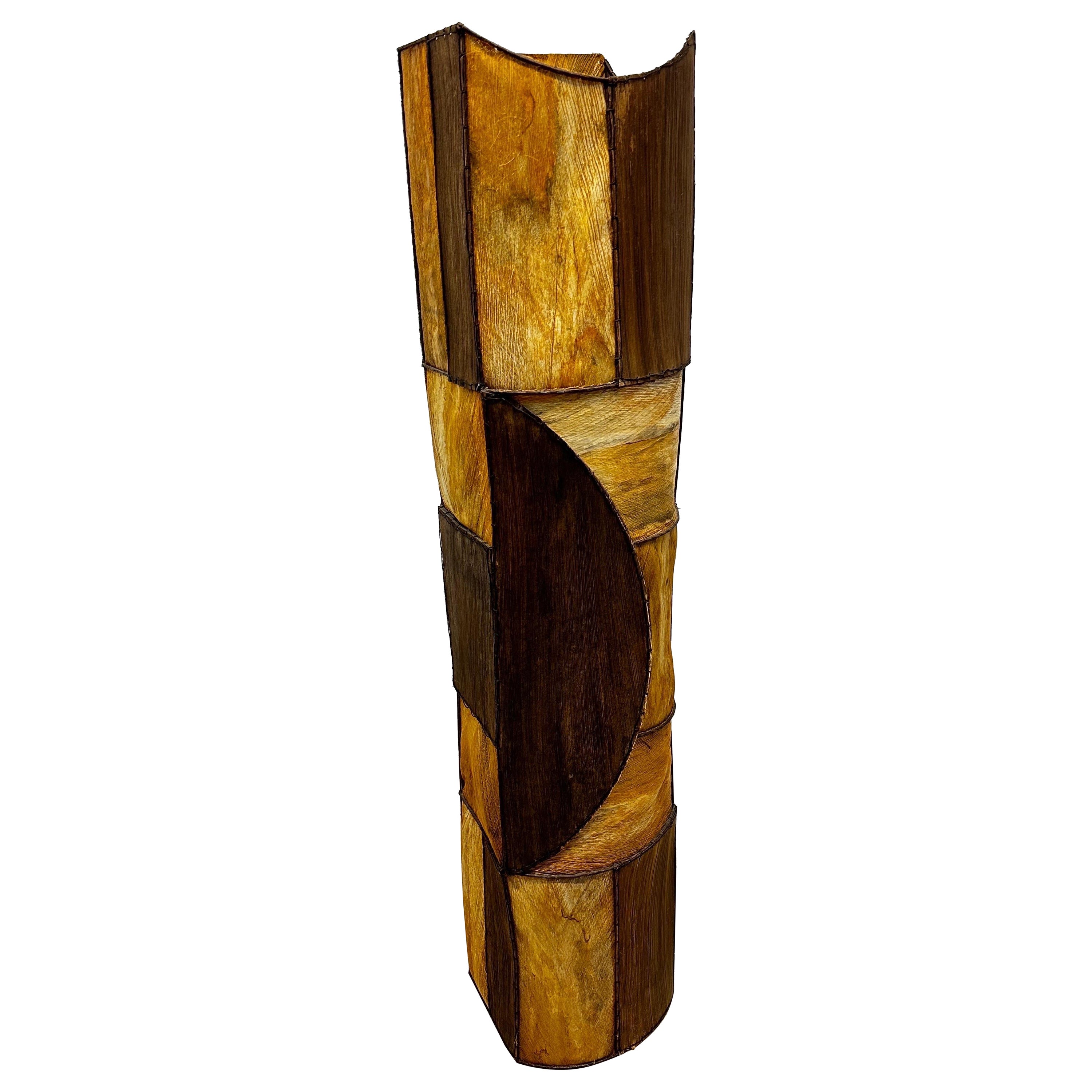 Midcentury Patchwork Bark Floor Lamp, 1960s