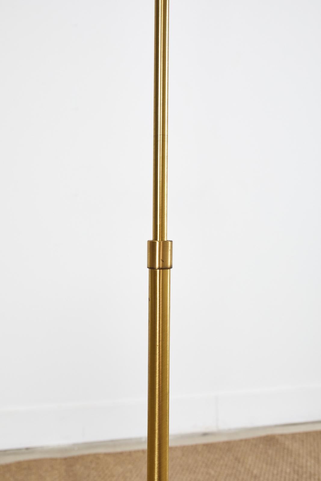 Mid-Century Patinated Brass Adjustable Pharmacy Floor Lamp 4