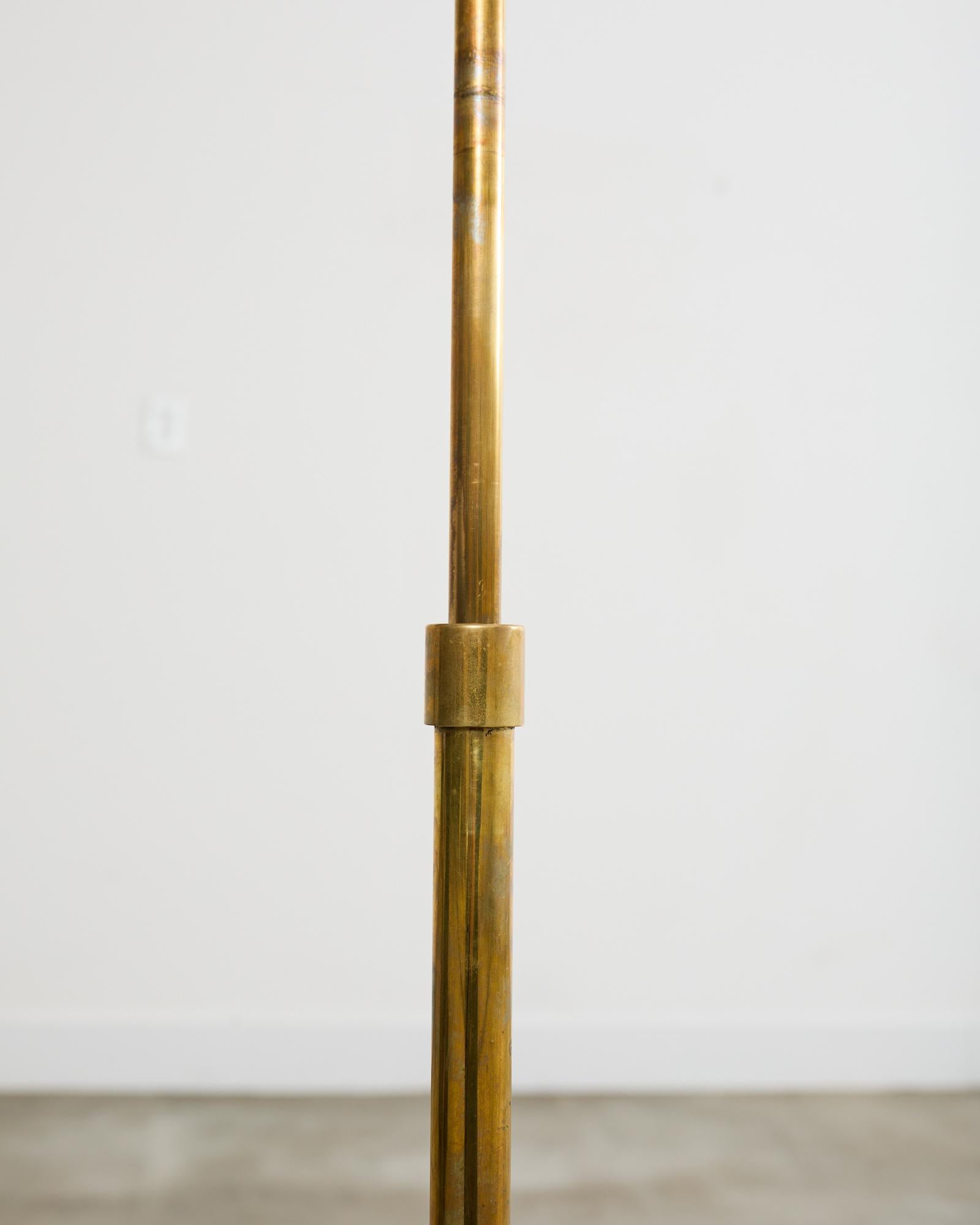 Midcentury Patinated Brass Adjustable Pharmacy Floor Lamp 4