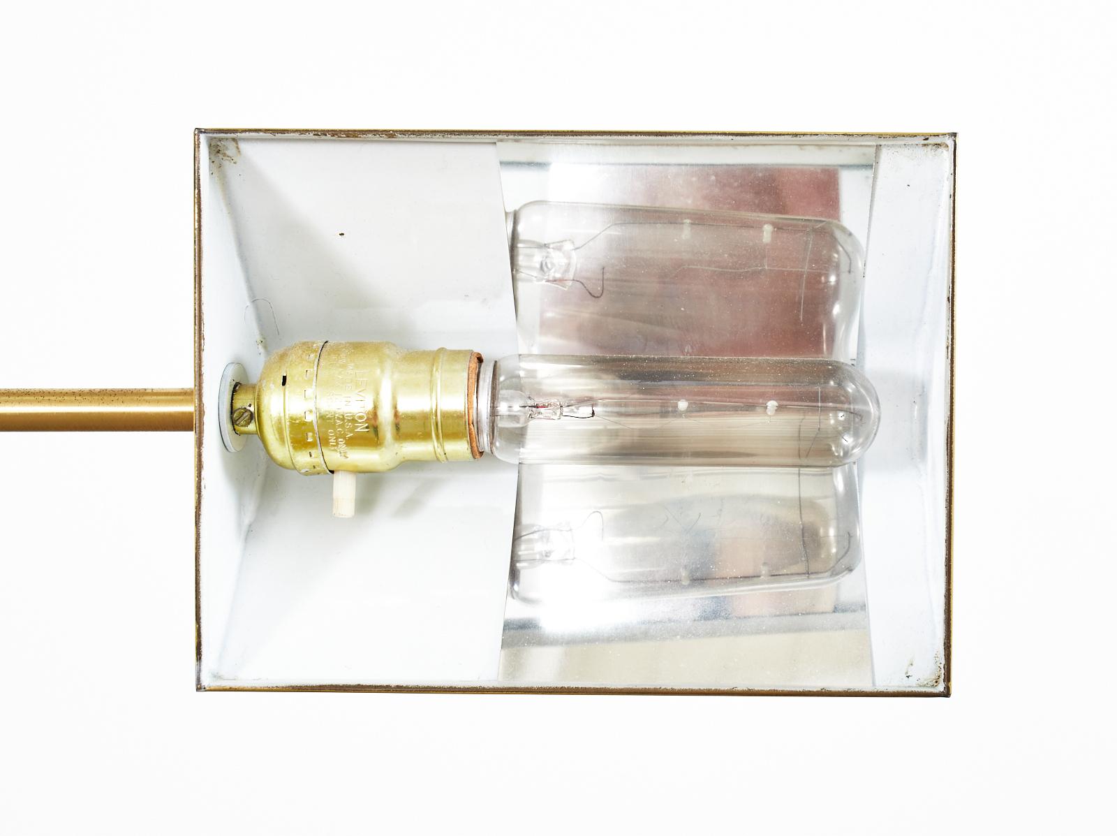 Mid-Century Patinated Brass Adjustable Pharmacy Floor Lamp 7