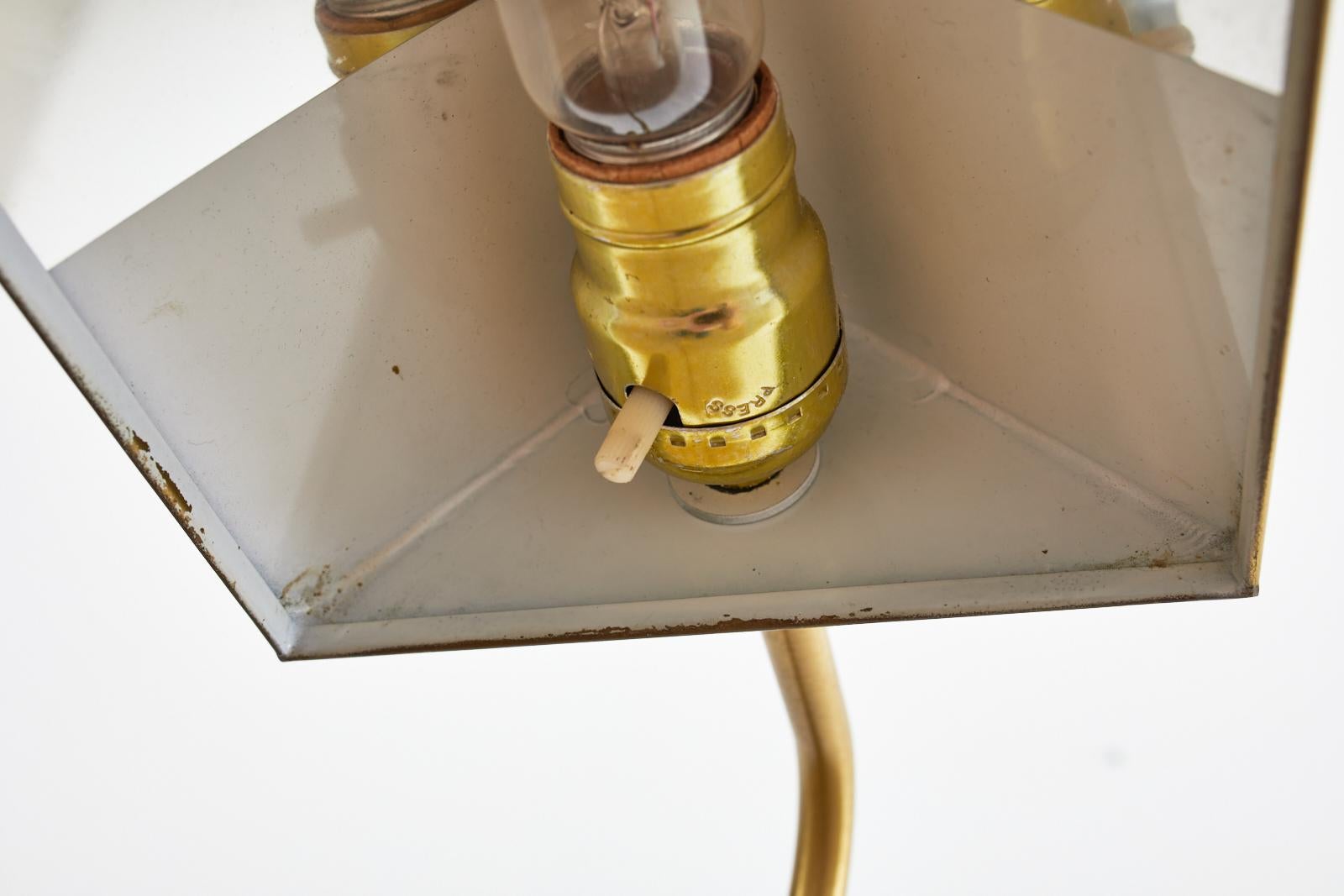 Mid-Century Patinated Brass Adjustable Pharmacy Floor Lamp 8