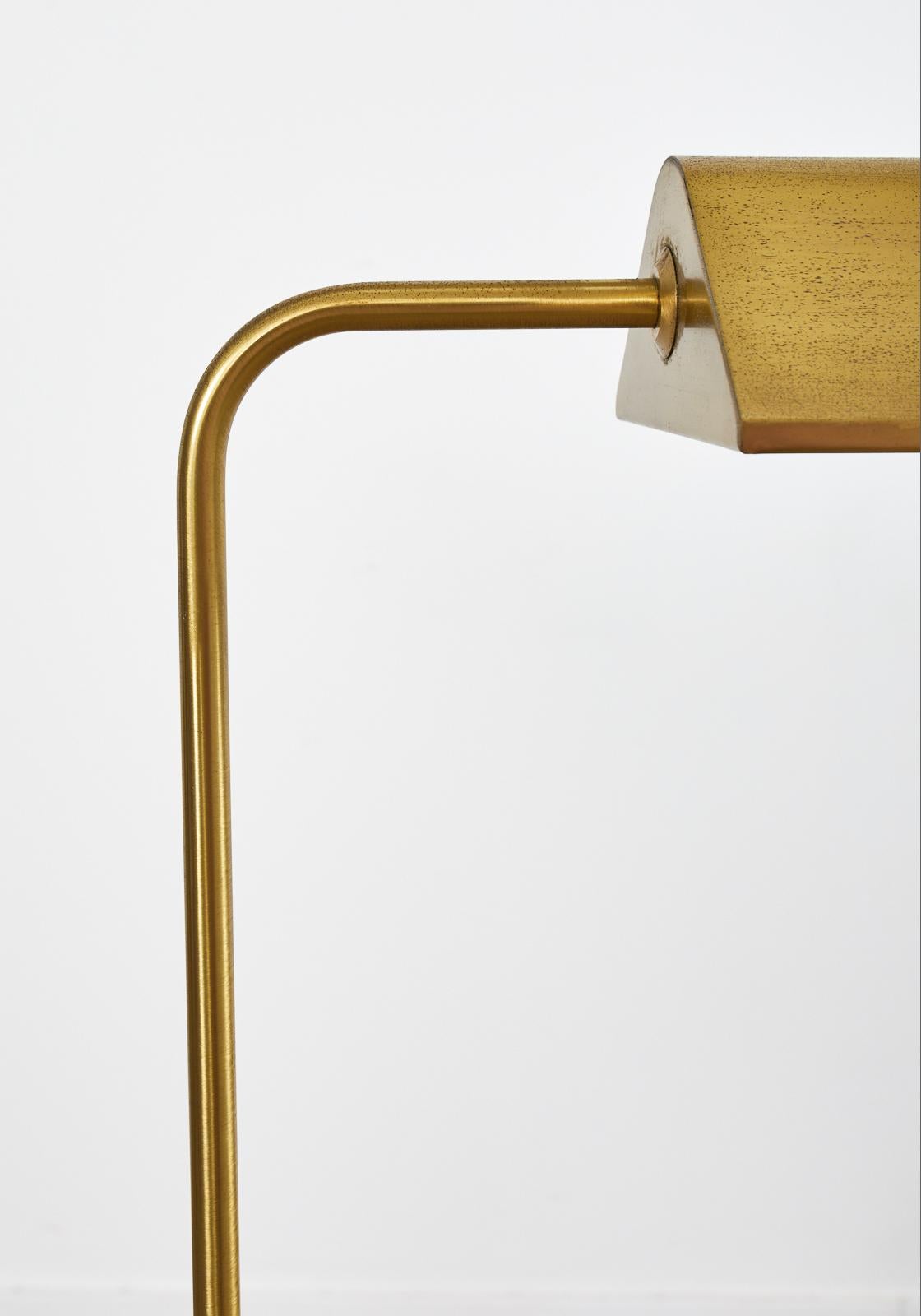 20th Century Mid-Century Patinated Brass Adjustable Pharmacy Floor Lamp