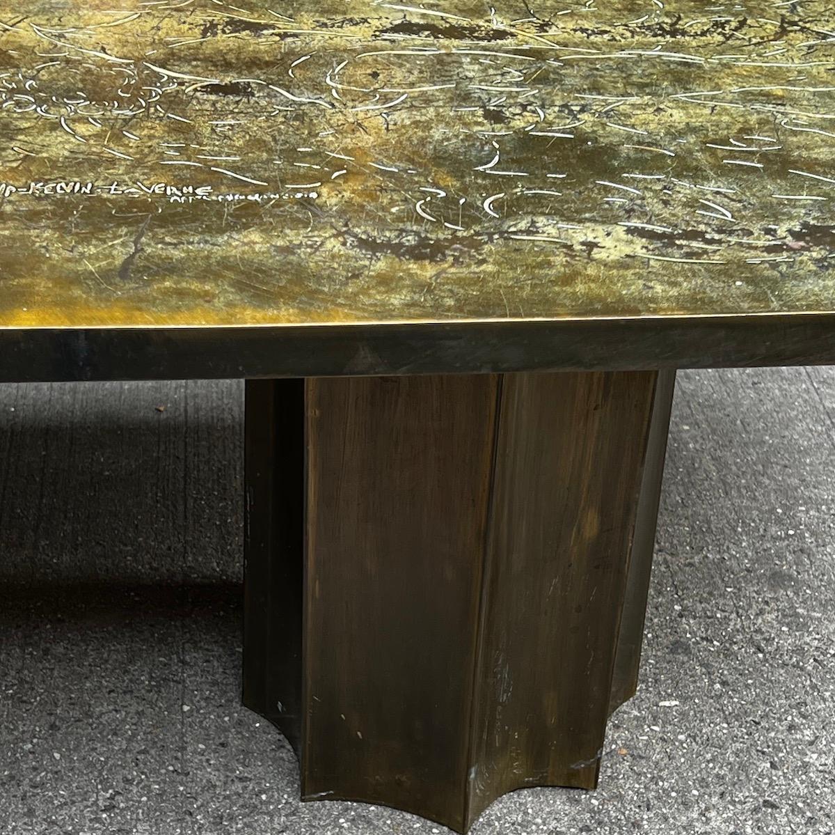 Mid-Century, Patinated Bronze Laverne Table For Sale 5