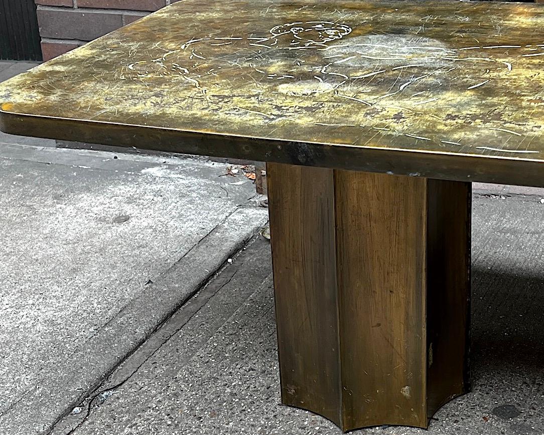 Mid-Century, Patinated Bronze Laverne Table For Sale 6
