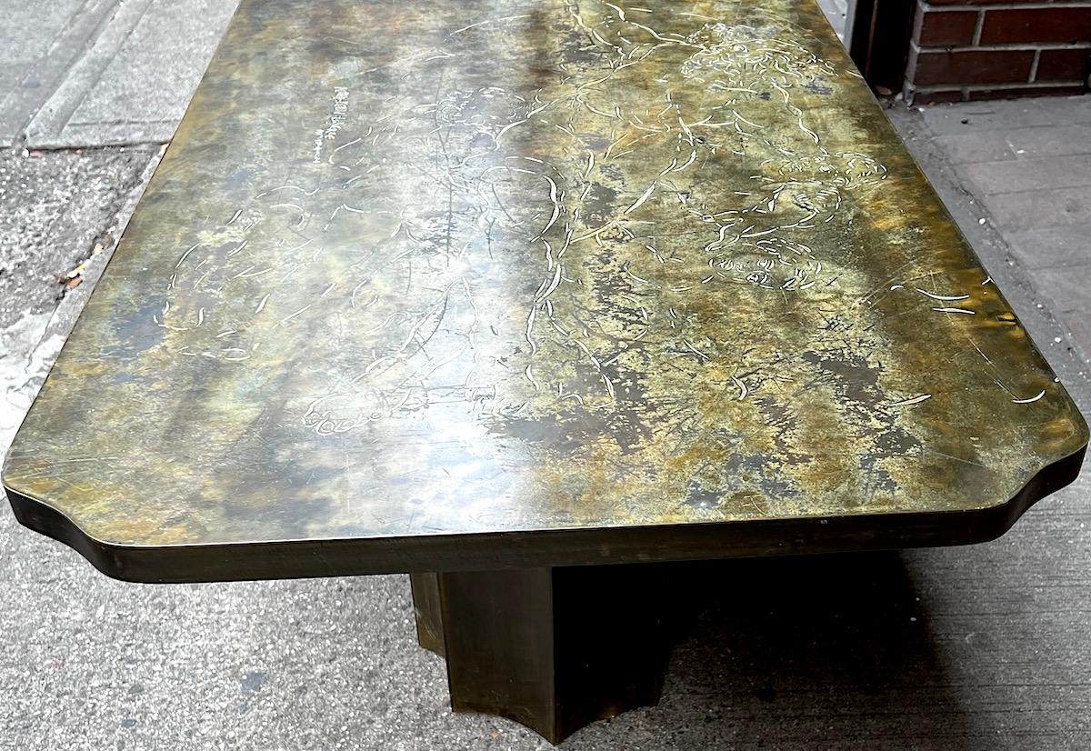 Mid-Century, Patinated Bronze Laverne Table For Sale 7