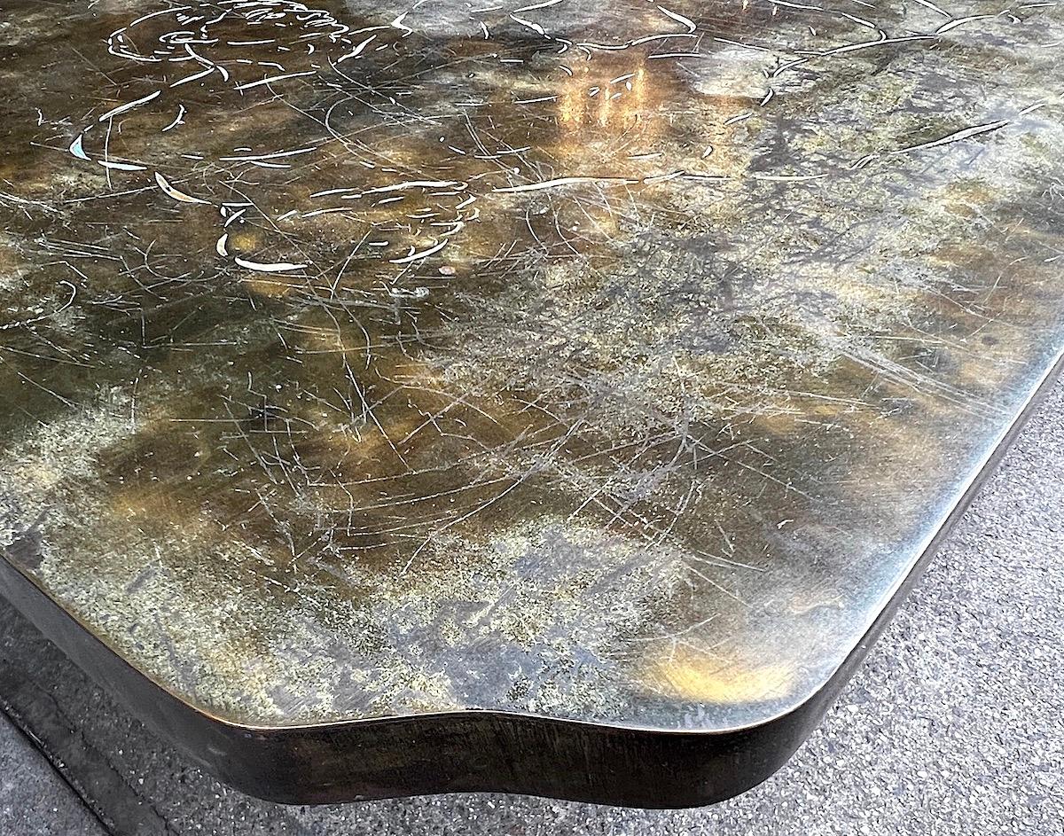 Mid-Century, Patinated Bronze Laverne Table For Sale 4