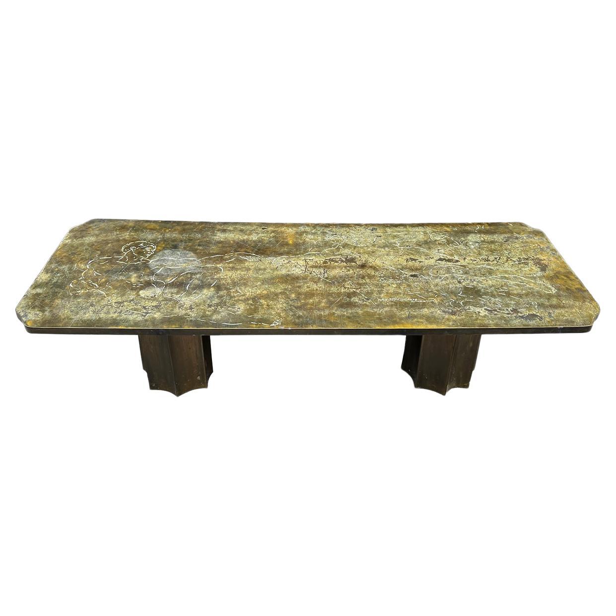 Mid-Century, Patinated Bronze Laverne Table