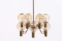 Lampadario di metà secolo "Patricia" in ottone e vetro, di Hans-Agne Jakobsson
