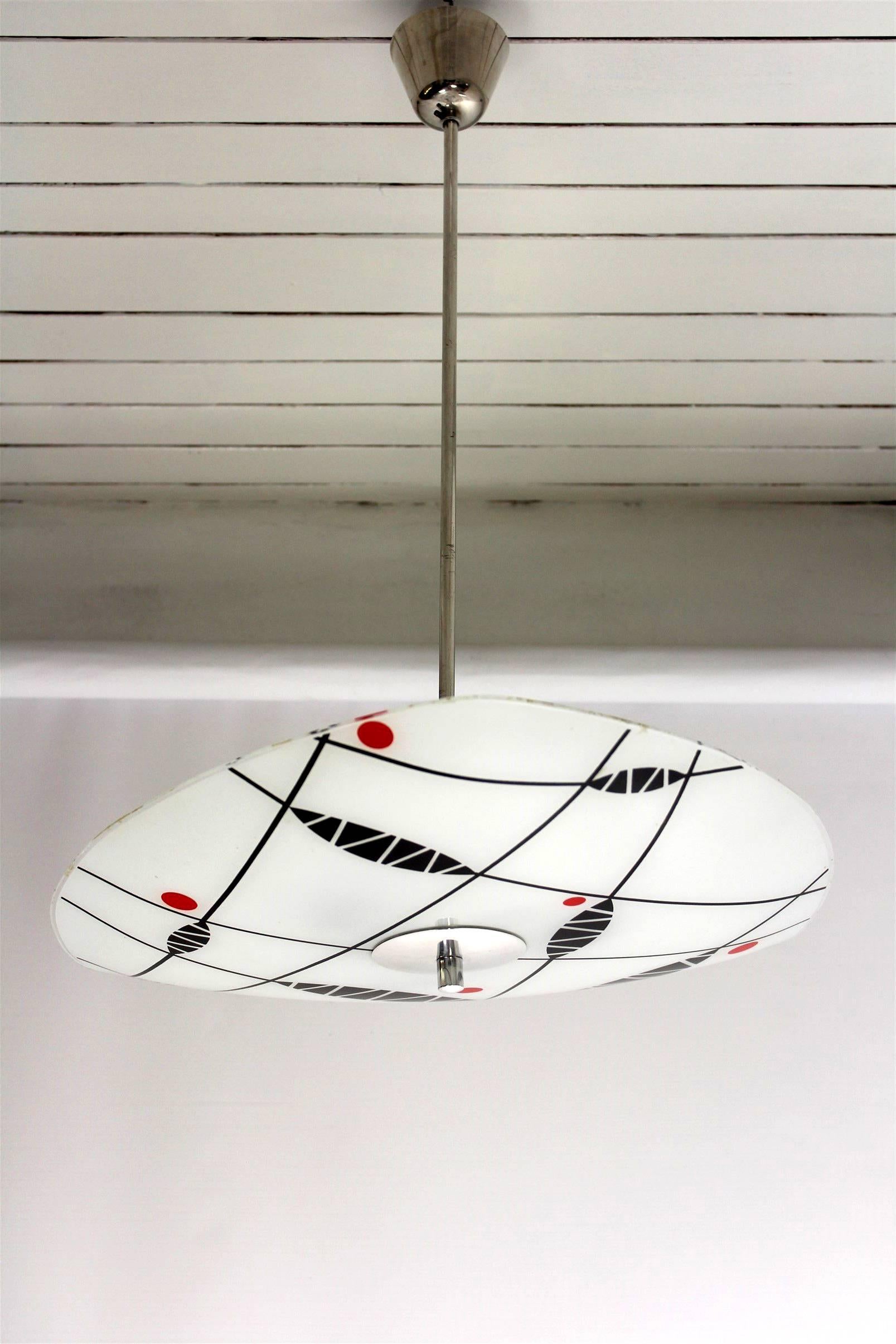20th Century Midcentury Patterned Ceiling Lamp from Napako, 1960s