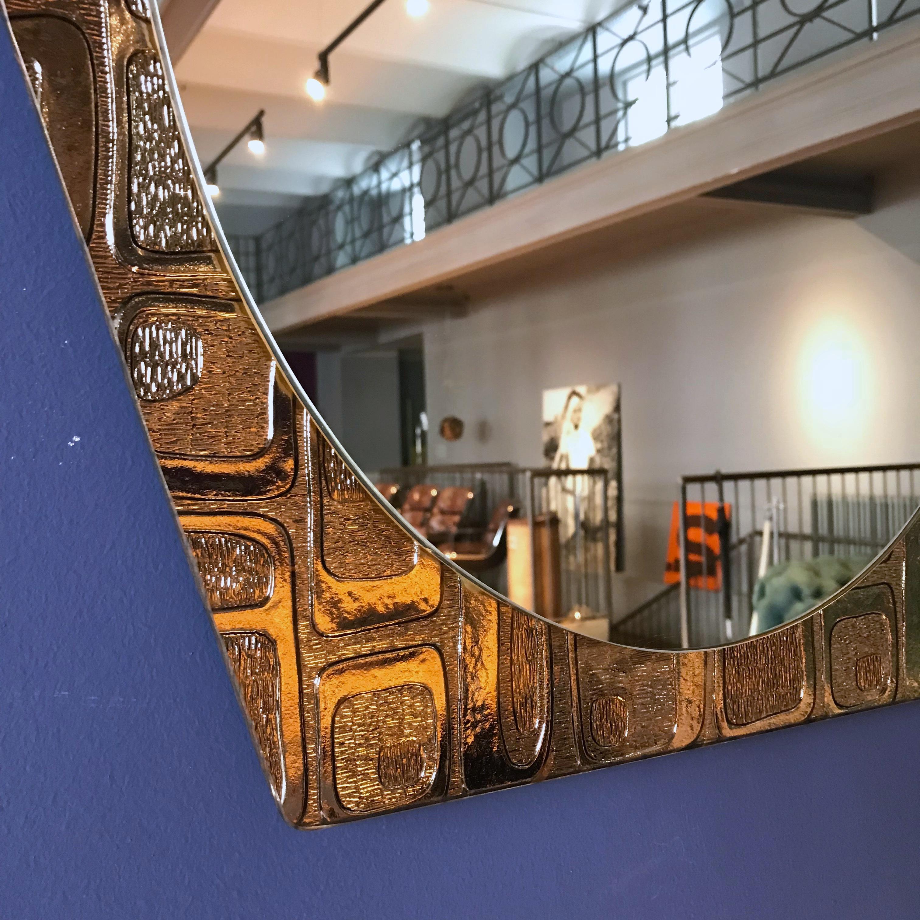 Gemusterter Spiegel im Stil der Kristallkunst aus der Mitte des Jahrhunderts, 1960er Jahre, Österreich (Österreichisch) im Angebot