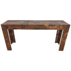 Midcentury Paul Evans Hammered Metal Console Table