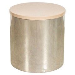 Vintage Midcentury Paul Mayen for Habitat Chrome & Lacquered Top Drum Side Table, 1970s