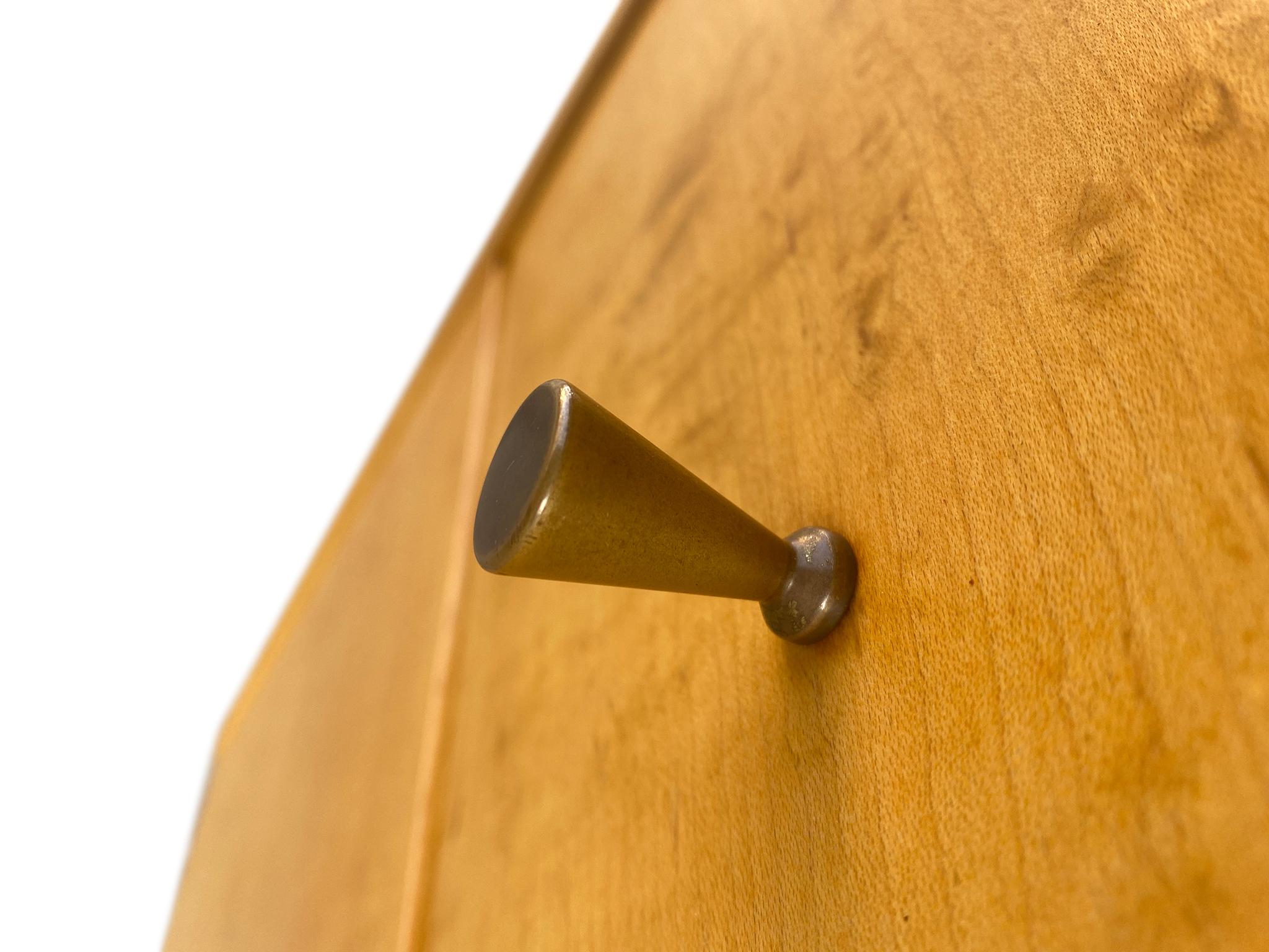 Midcentury Paul McCobb #1560 Double Drawer Desk Blonde Maple Finish Brass Pulls 1