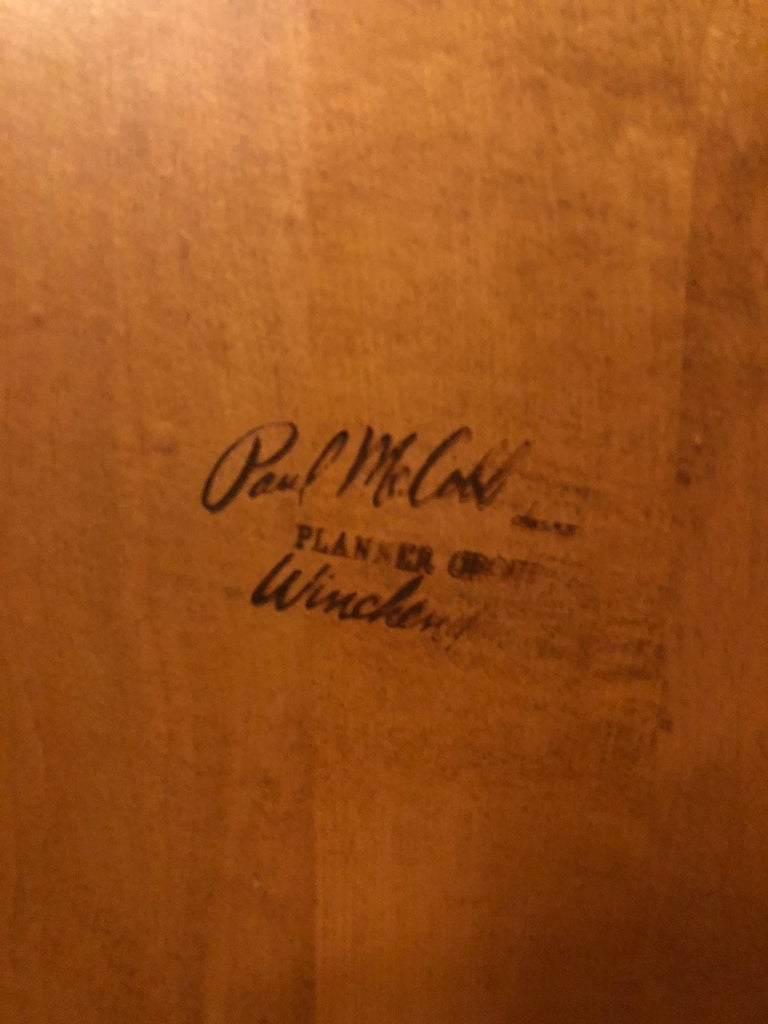 Midcentury Paul McCobb 1587 Nightstands Tobacco Finish Brass Knobs End