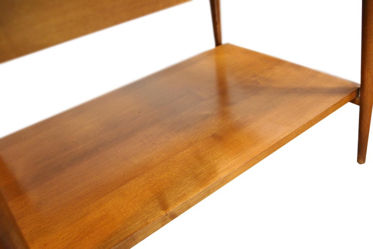 Midcentury Paul McCobb 1587 Nightstands Tobacco Finish Brass Knobs End