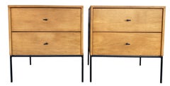 Midcentury Paul McCobb 2 Drawer #1503 Nightstands Blonde T Pulls