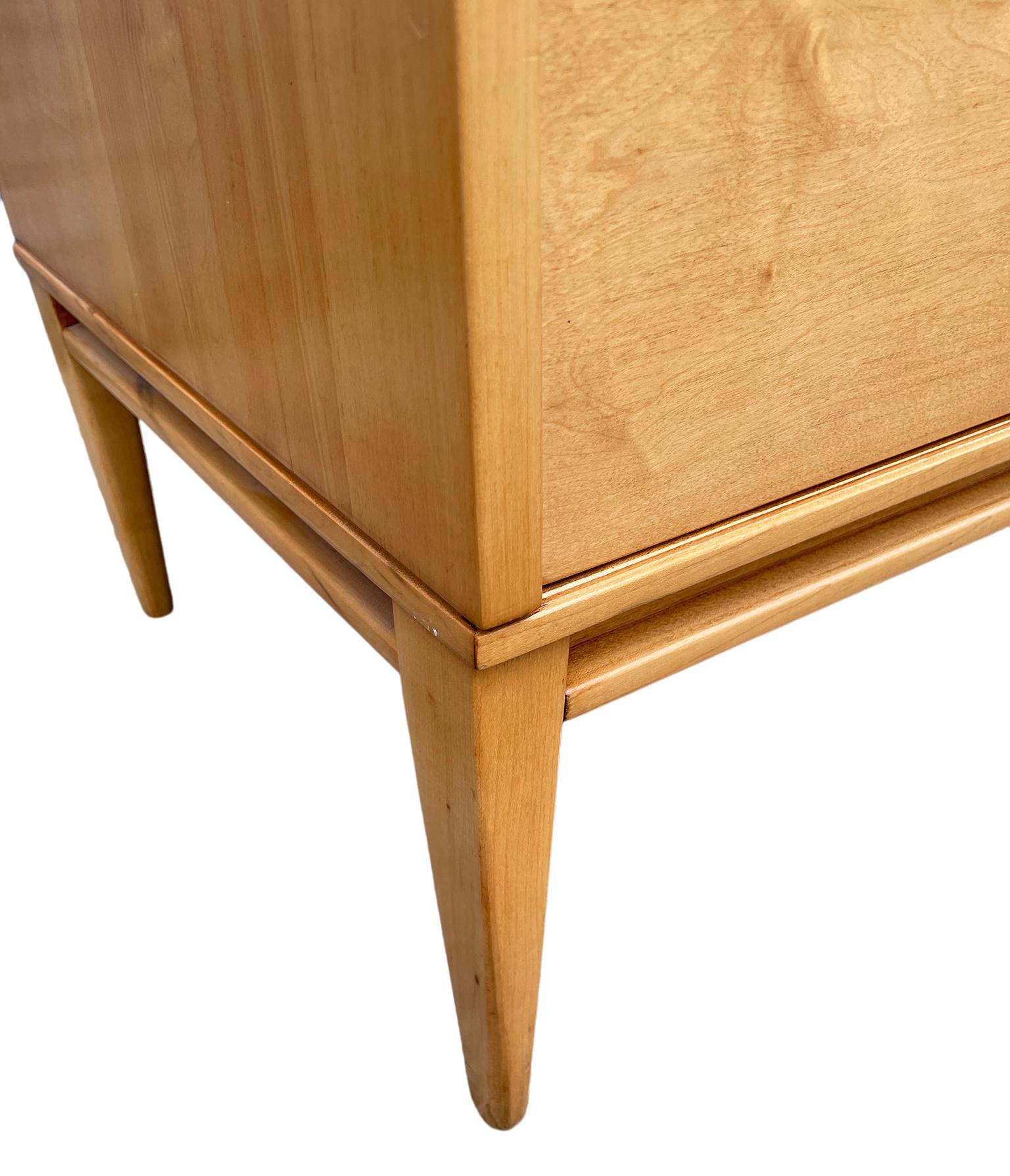 Midcentury Paul McCobb 6 Drawer Cabinet Dresser Credenza Blonde Maple Brass 5