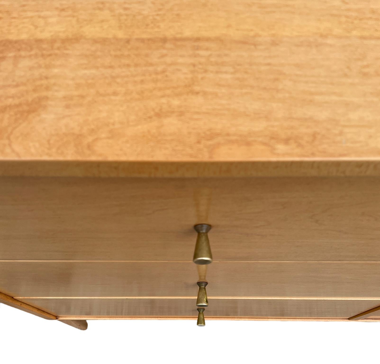 Woodwork Midcentury Paul McCobb 6 Drawer Cabinet Dresser Credenza Blonde Maple Brass
