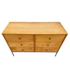 Midcentury Paul McCobb 6 Drawer Dresser Credenza #1509 Blonde Maple T Pulls