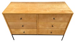 Midcentury Paul McCobb 6 Drawer Dresser Credenza #1509 Blonde Maple T Pulls