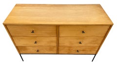Midcentury Paul McCobb 6 Drawer Dresser Credenza #1509 Blonde Maple T Pulls