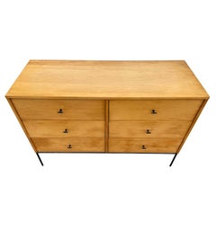Midcentury Paul McCobb 6 Drawer Dresser Credenza #1509 Blonde Maple T Pulls