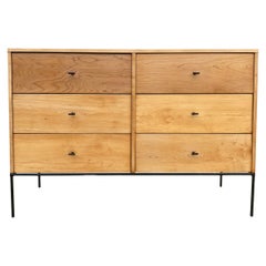 Midcentury Paul McCobb 6-Drawer Dresser Credenza #1509 Blonde Maple T Pulls