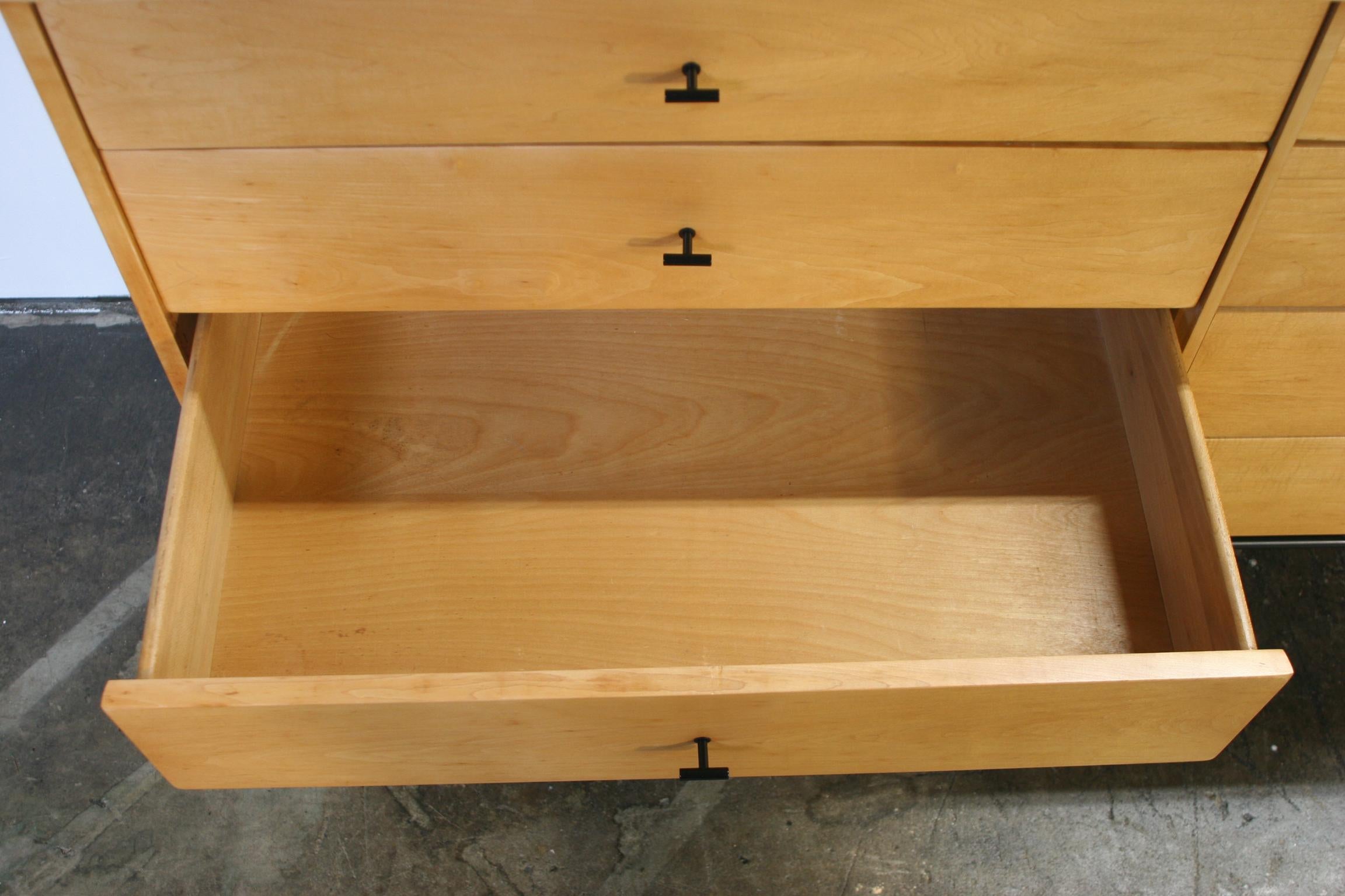 Woodwork Midcentury Paul McCobb 8-Drawer Dresser Credenza #1507 Blonde Maple T Pulls