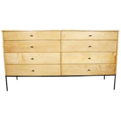 Midcentury Paul McCobb 8-Drawer Dresser Credenza #1507 Blonde Maple T Pulls