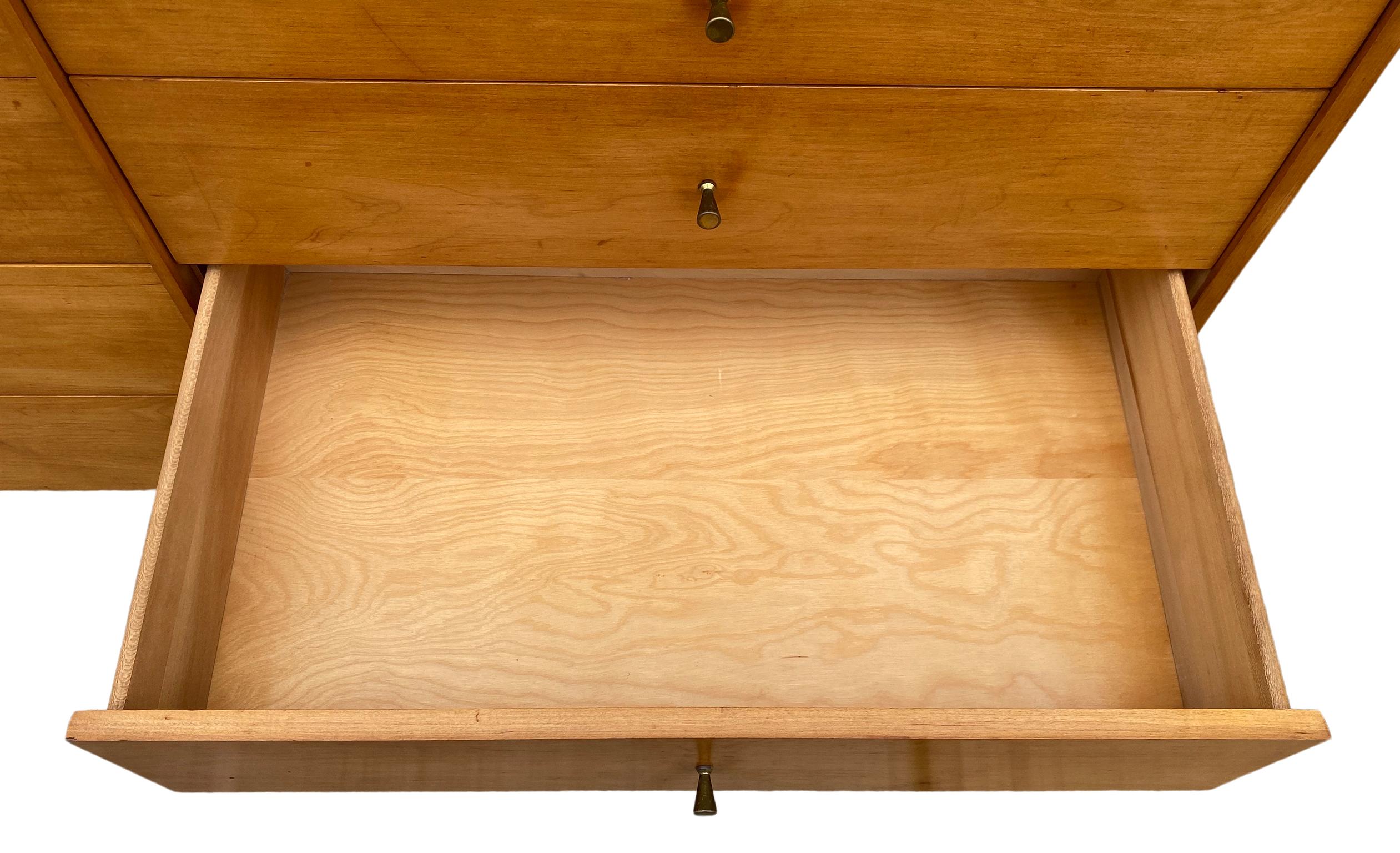 Midcentury Paul McCobb 8-Drawer Dresser Credenza #1507 Maple Brass Blonde Finish 5