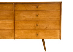 Midcentury Paul McCobb 8-Drawer Dresser Credenza #1507 Maple Brass Blonde Finish
