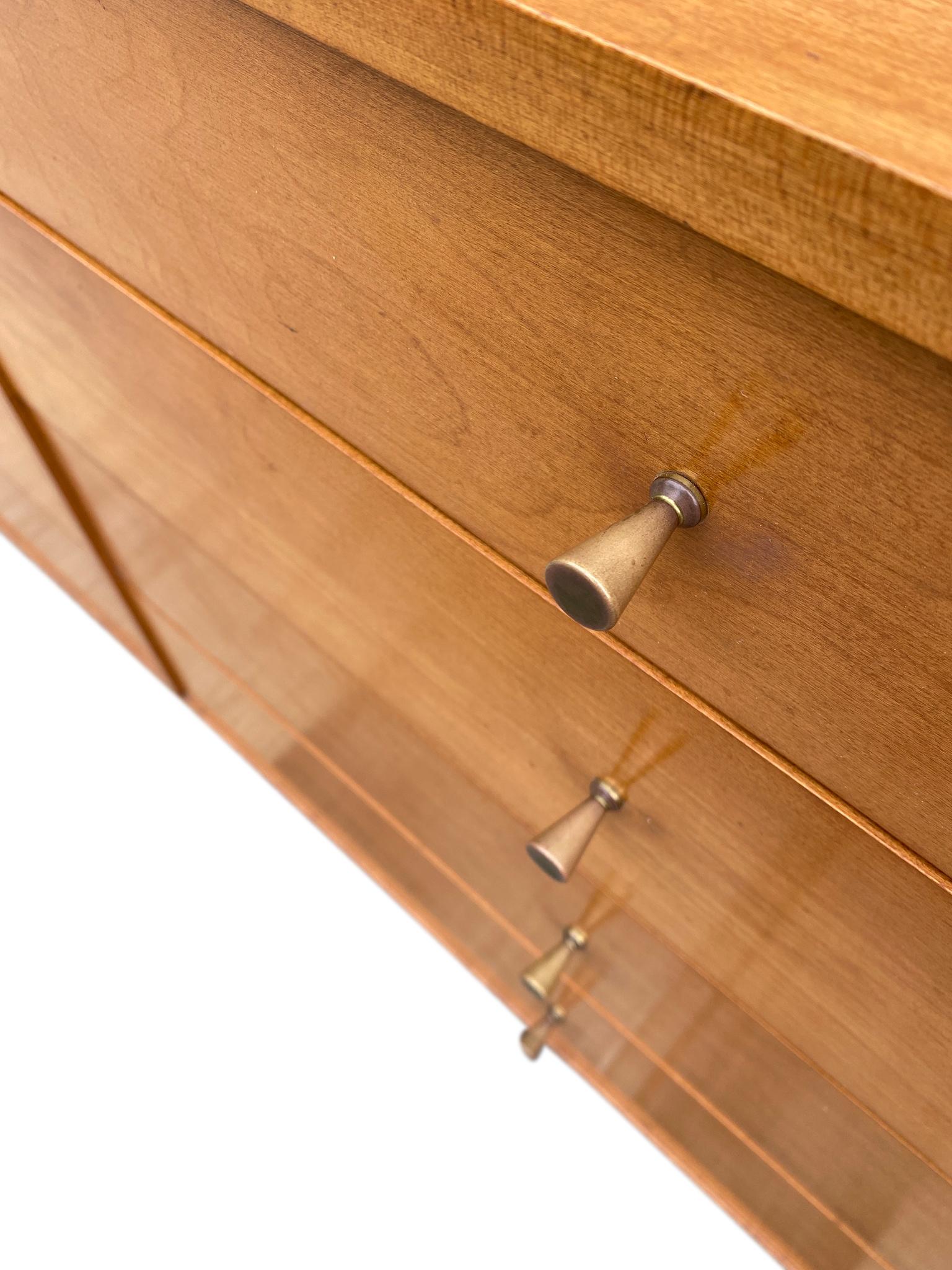 Midcentury Paul McCobb 8-Drawer Dresser Credenza #1507 Maple Brass Blonde Finish 2