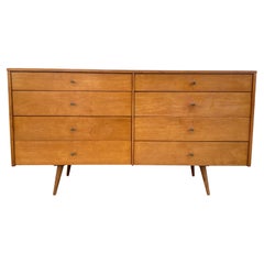 Midcentury Paul McCobb 8-Drawer Dresser Credenza #1507 Maple Brass Blonde Finish
