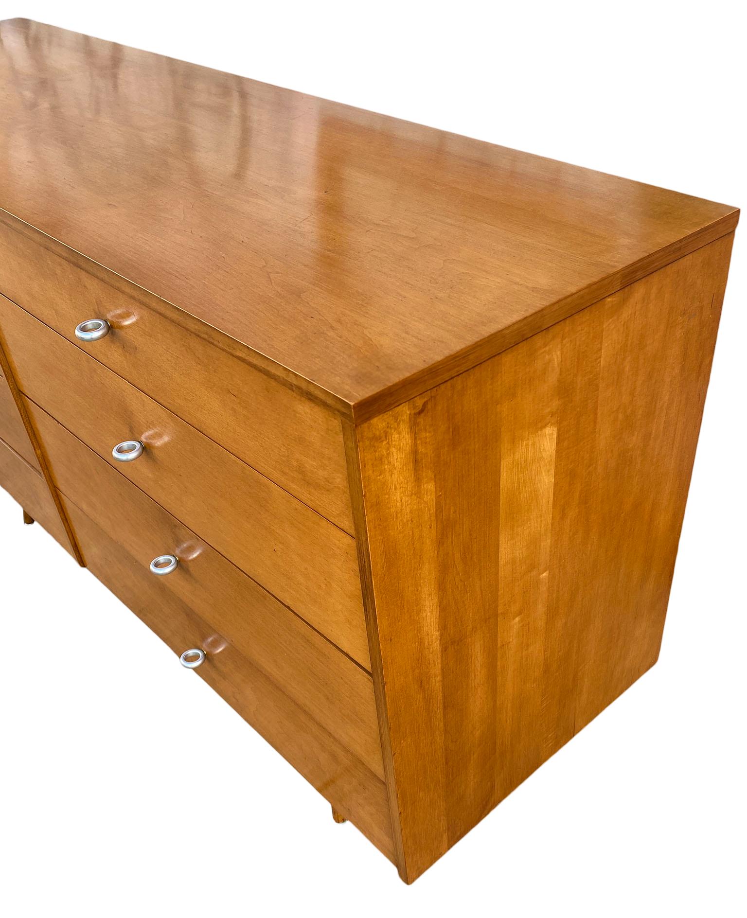 20th Century Midcentury Paul McCobb 8-Drawer Dresser Credenza #1507 Maple Ring Pulls