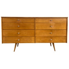 Midcentury Paul McCobb 8-Drawer Dresser Credenza #1507 Maple Ring Pulls