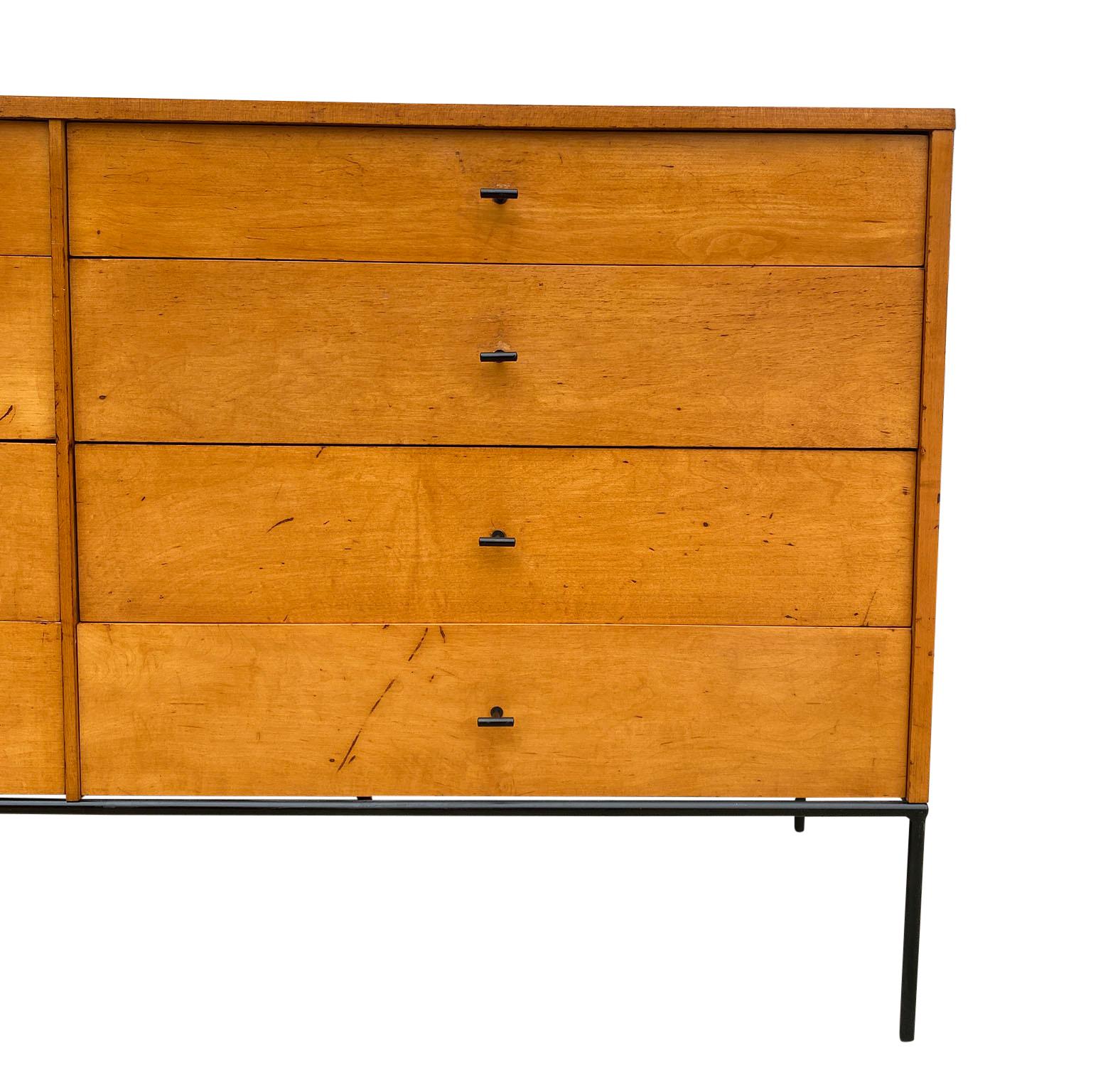 Mid-Century Modern Midcentury Paul McCobb 8-Drawer Dresser Credenza #1507 Maple T Pulls